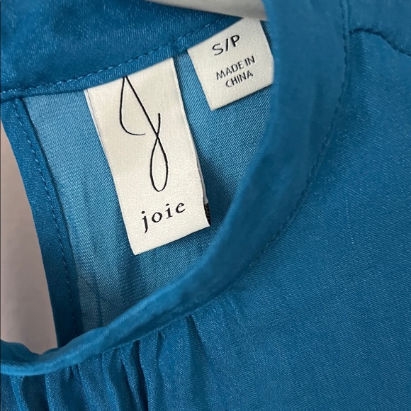 Joie Teal blue keyhole Sleeveless Blouse - Picture 2 of 7